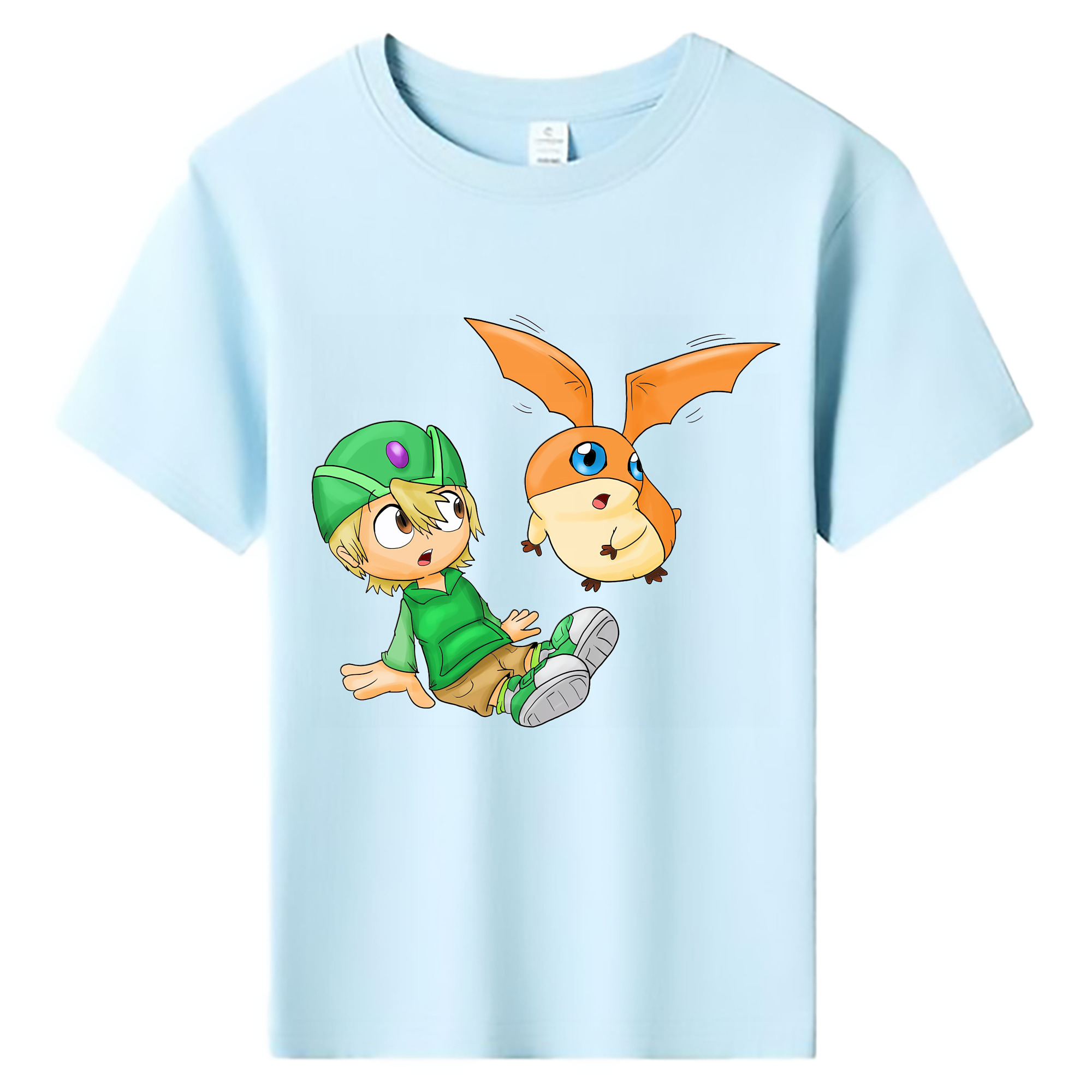 （画像用） Digimon デジタルモンスター/デジモン 綿100％キッズTシャツ（フロントプリント）